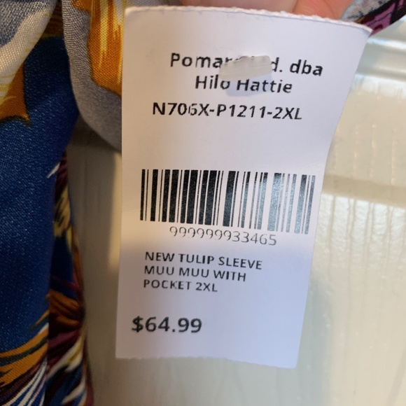 🌺 New with Tags Blue Hawaiian Dress from Hilo Hattie - Size 2X 🌺 - Picture 7 of 9